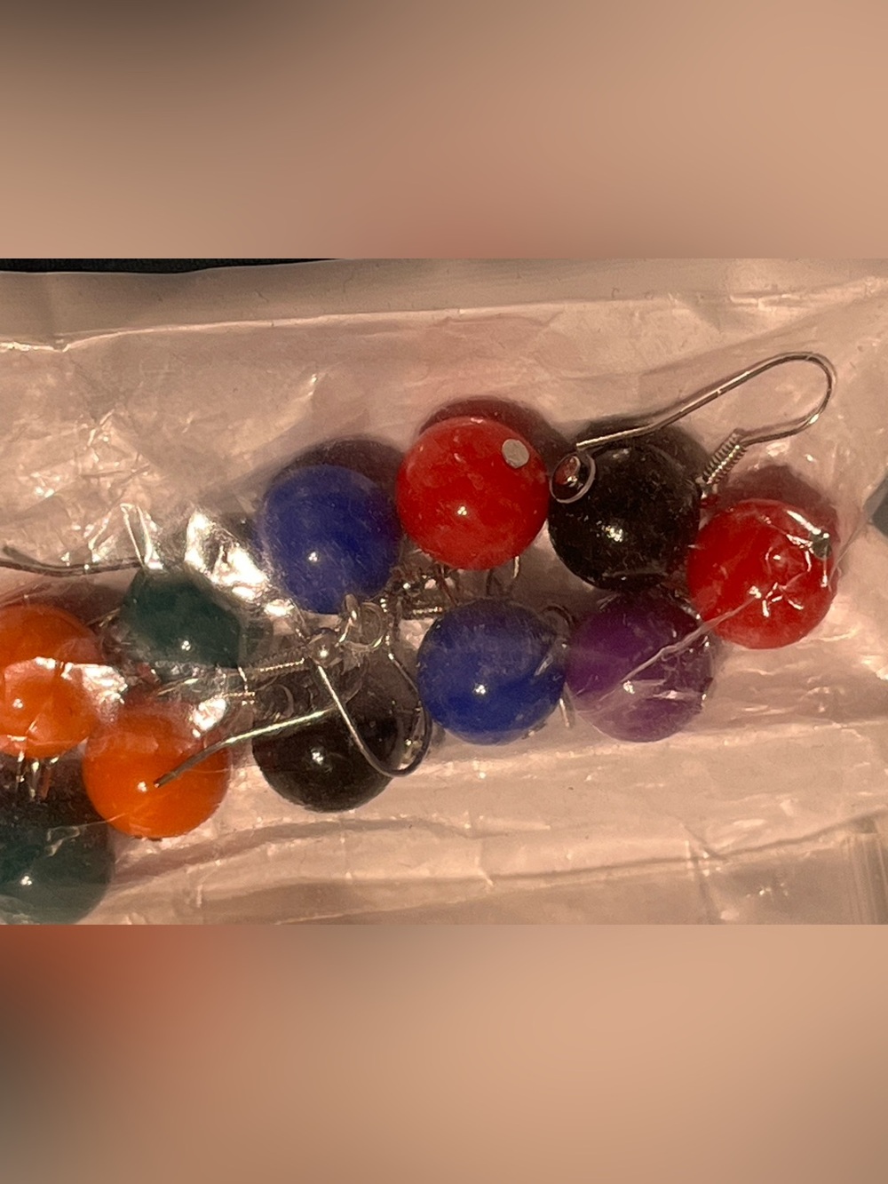 Colorful Bead Dangle Earrings - Multicolor seven sets